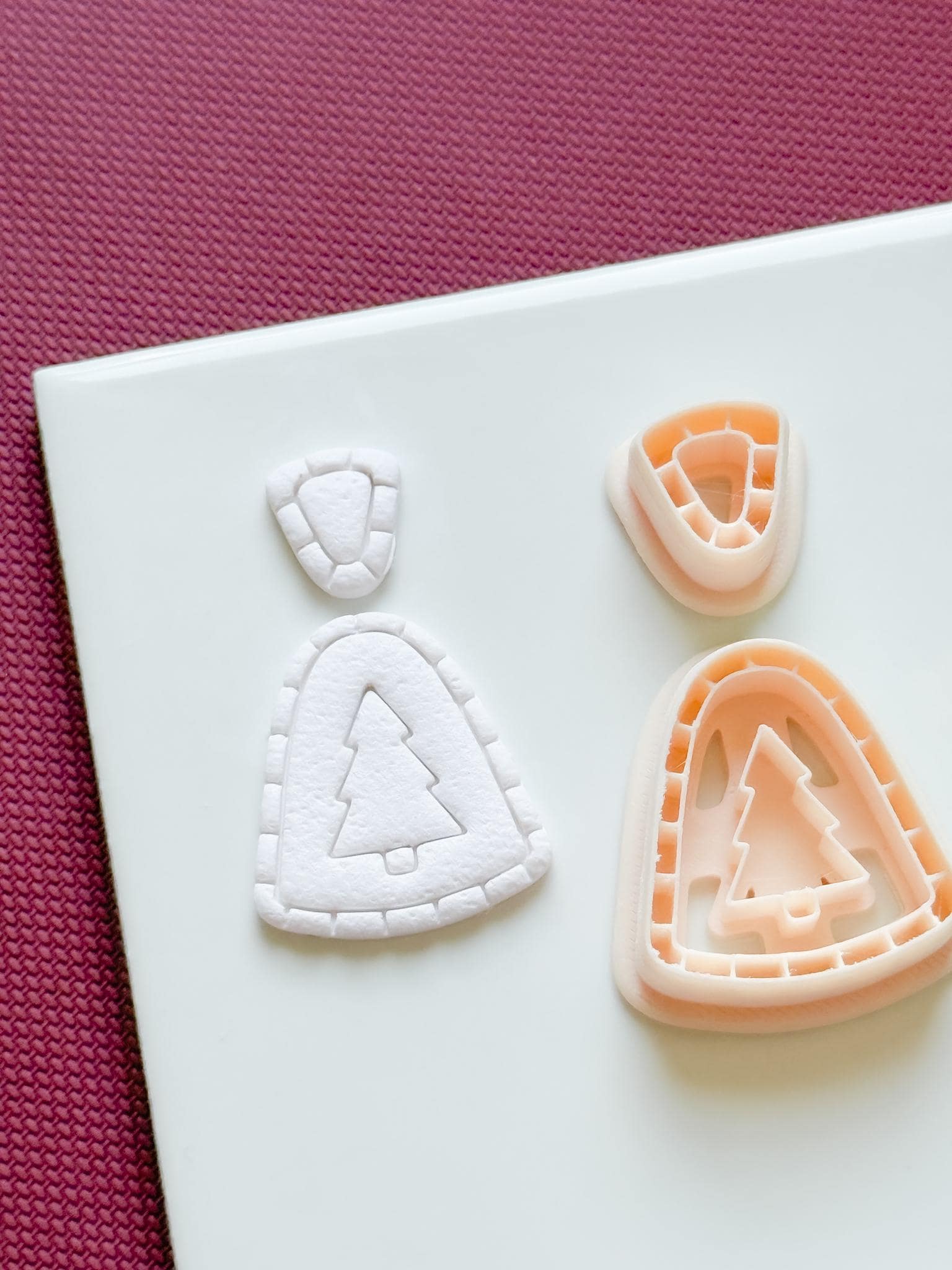 Christmas Tree Dangle Earring Polymer Clay Cutter Set Holiday Jewelry Making