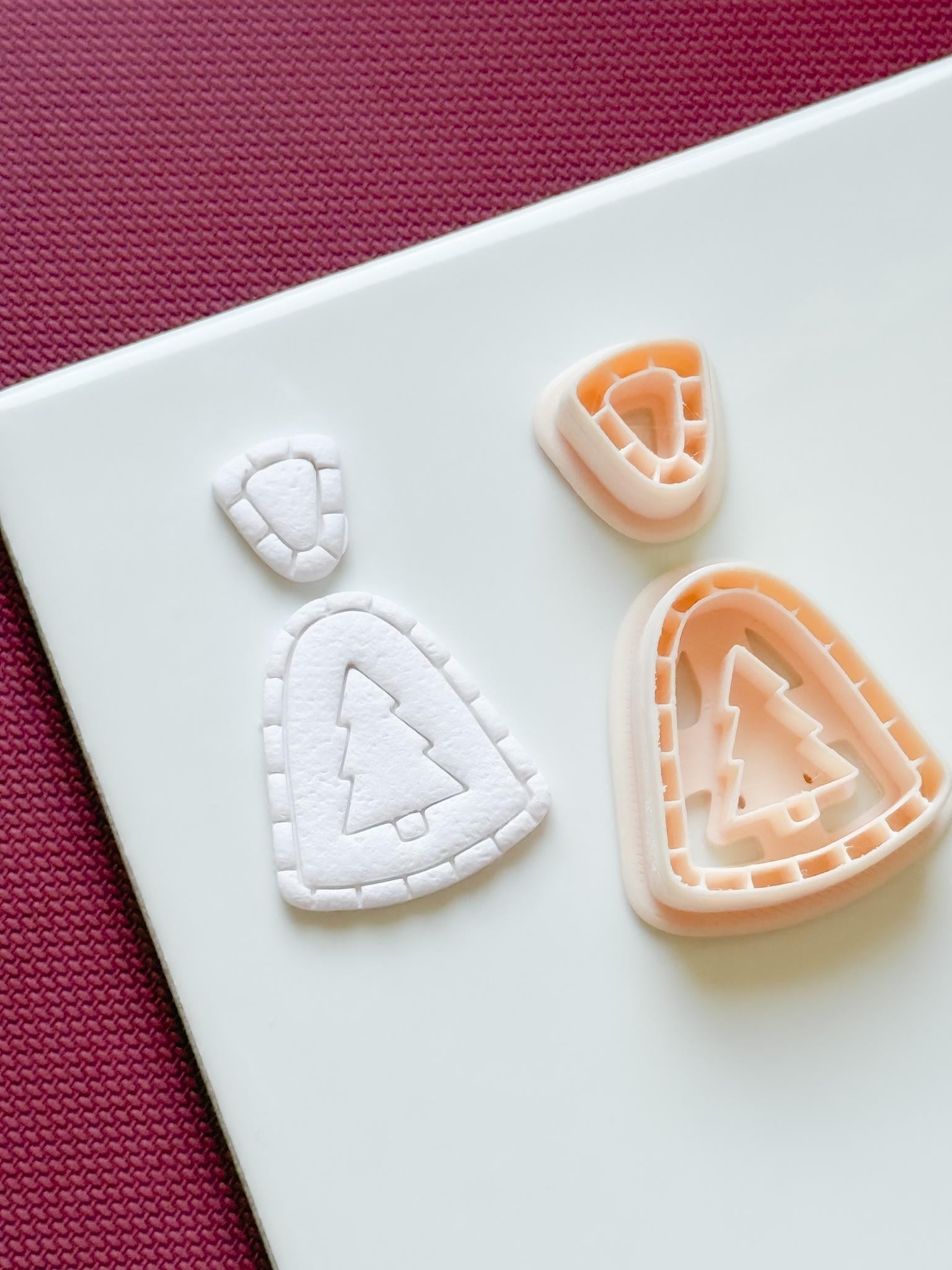 Christmas Tree Dangle Earring Polymer Clay Cutter Set Holiday Jewelry Making