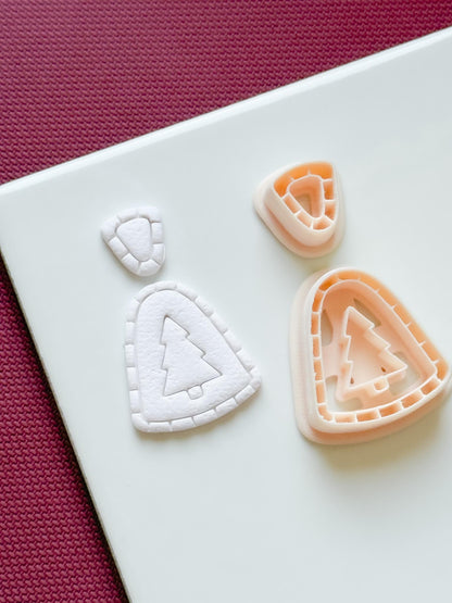 Christmas Tree Dangle Earring Polymer Clay Cutter Set Holiday Jewelry Making