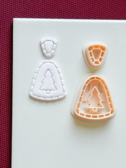 Christmas Tree Dangle Earring Polymer Clay Cutter Set Holiday Jewelry Making