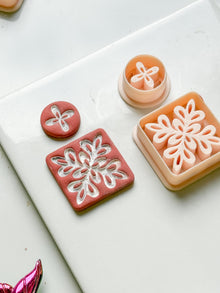 Floral Burst Square and Circle Clay Cutter Set for Polymer Clay Earrings - Majolica Collection