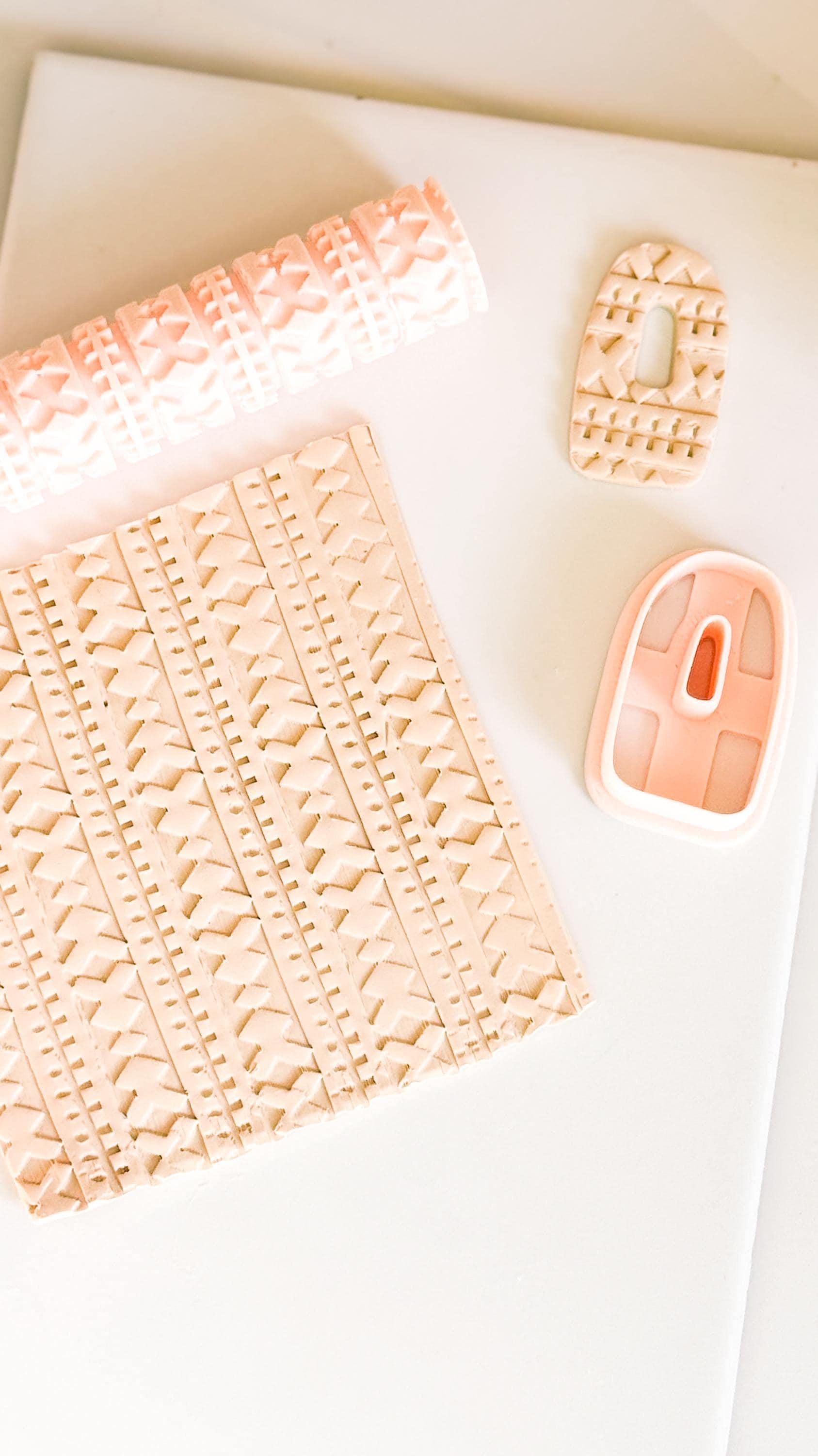 Tribal Pattern Texture Roller Embossing Tool for Polymer Clay Jewelry and Crafts