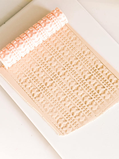 Tribal Pattern Texture Roller Embossing Tool for Polymer Clay Jewelry and Crafts