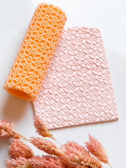 Flower Pattern Texture Roller: Polymer Clay Tool