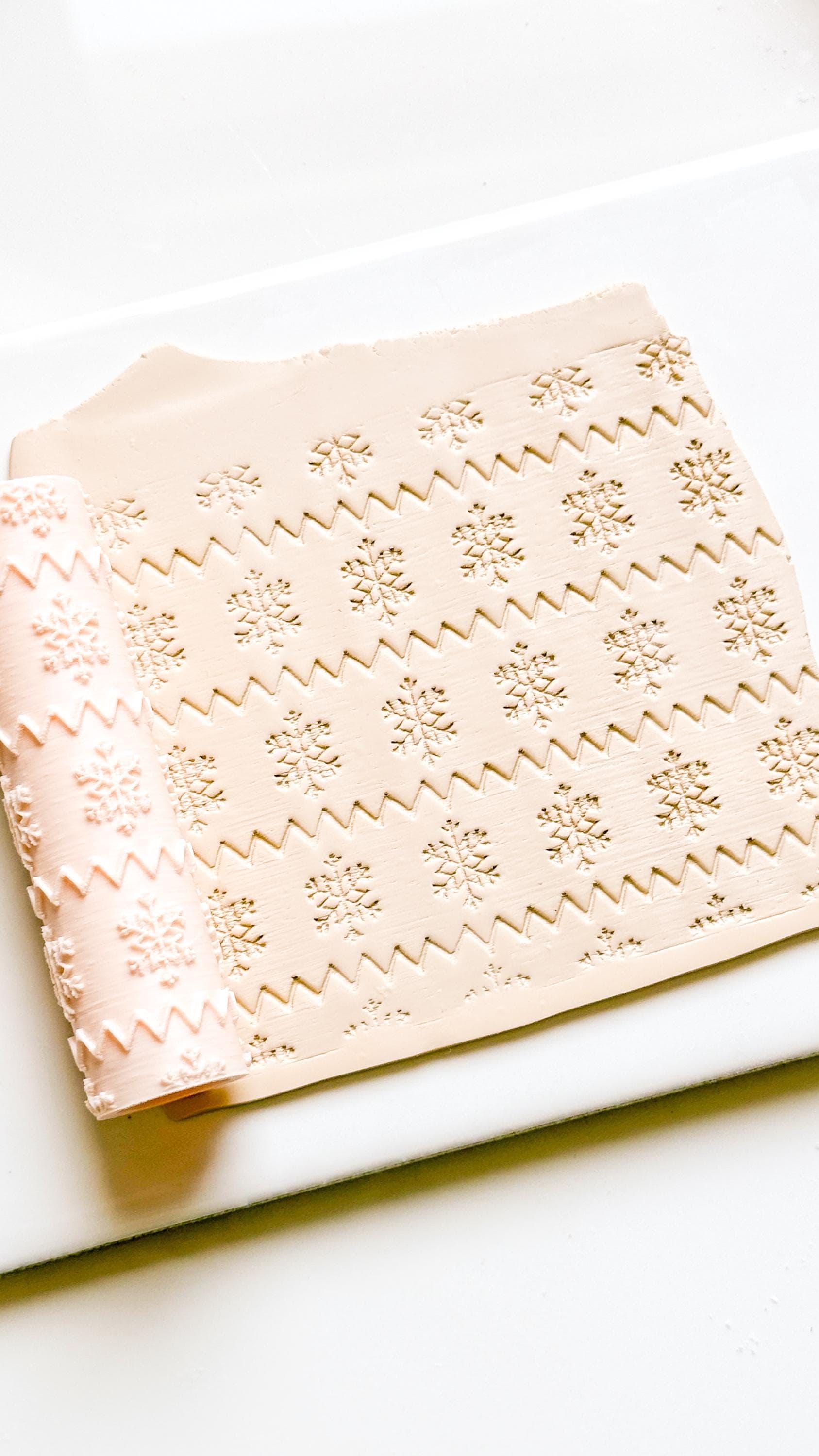 Polymer Clay Emboss Roller Snowflake Zigzag Texture
