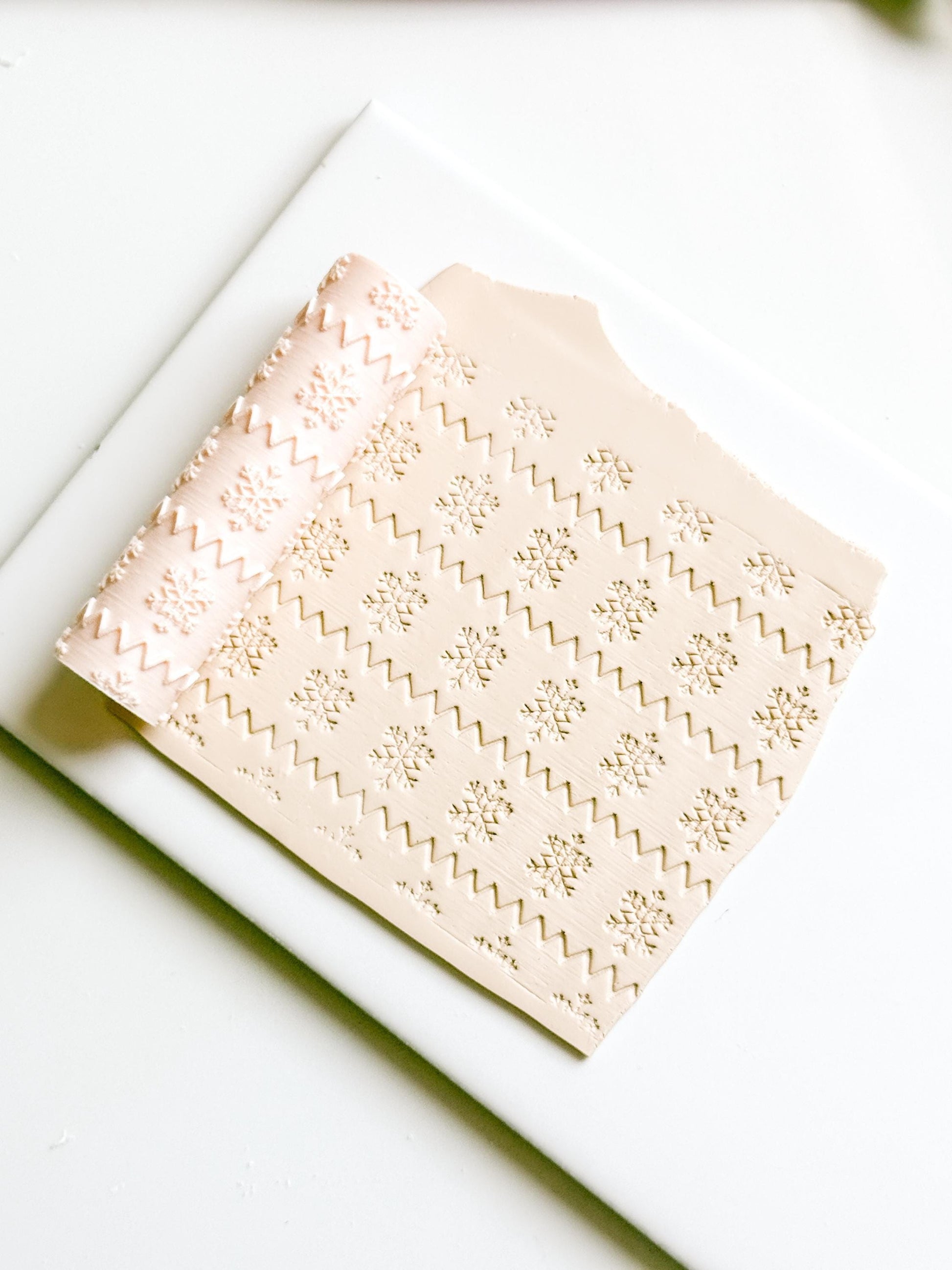 Polymer Clay Emboss Roller Snowflake Zigzag Texture
