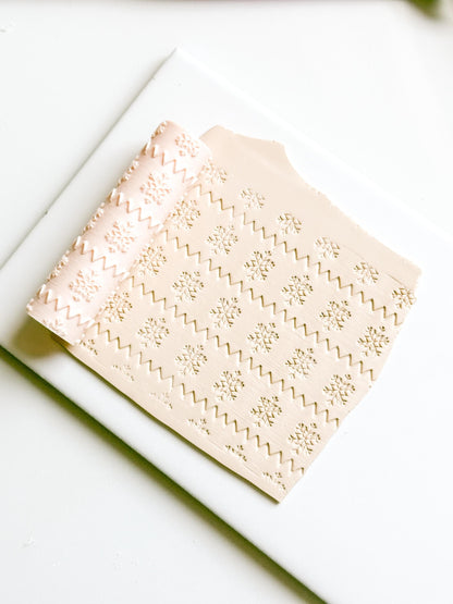 Polymer Clay Emboss Roller Snowflake Zigzag Texture