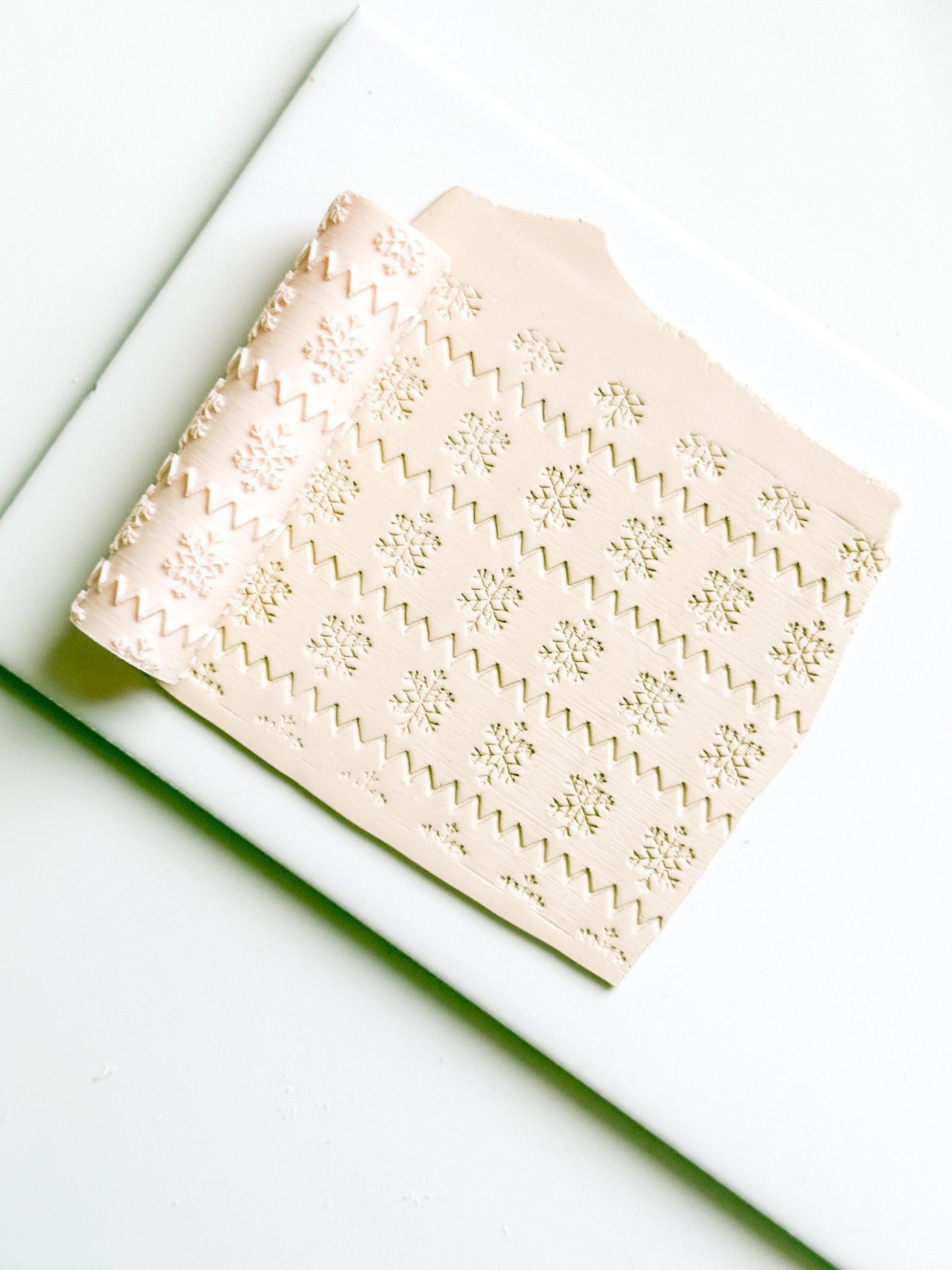 Polymer Clay Emboss Roller Snowflake Zigzag Texture