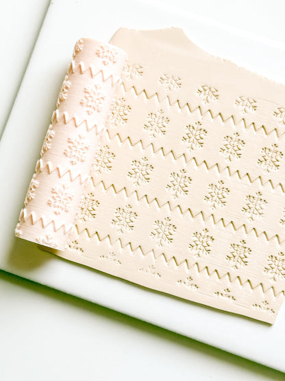 Polymer Clay Emboss Roller Snowflake Zigzag Texture