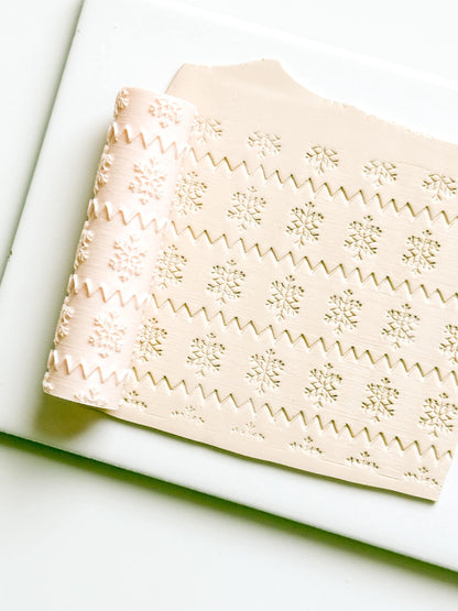 Polymer Clay Emboss Roller Snowflake Zigzag Texture