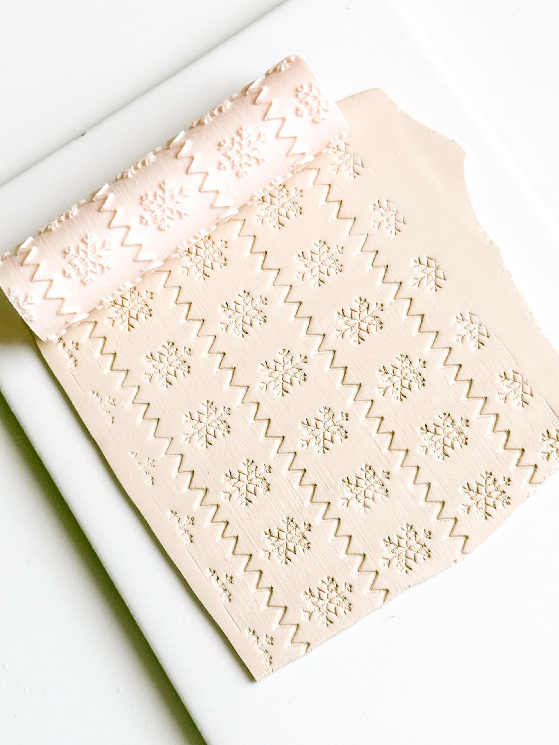 Polymer Clay Emboss Roller Snowflake Zigzag Texture
