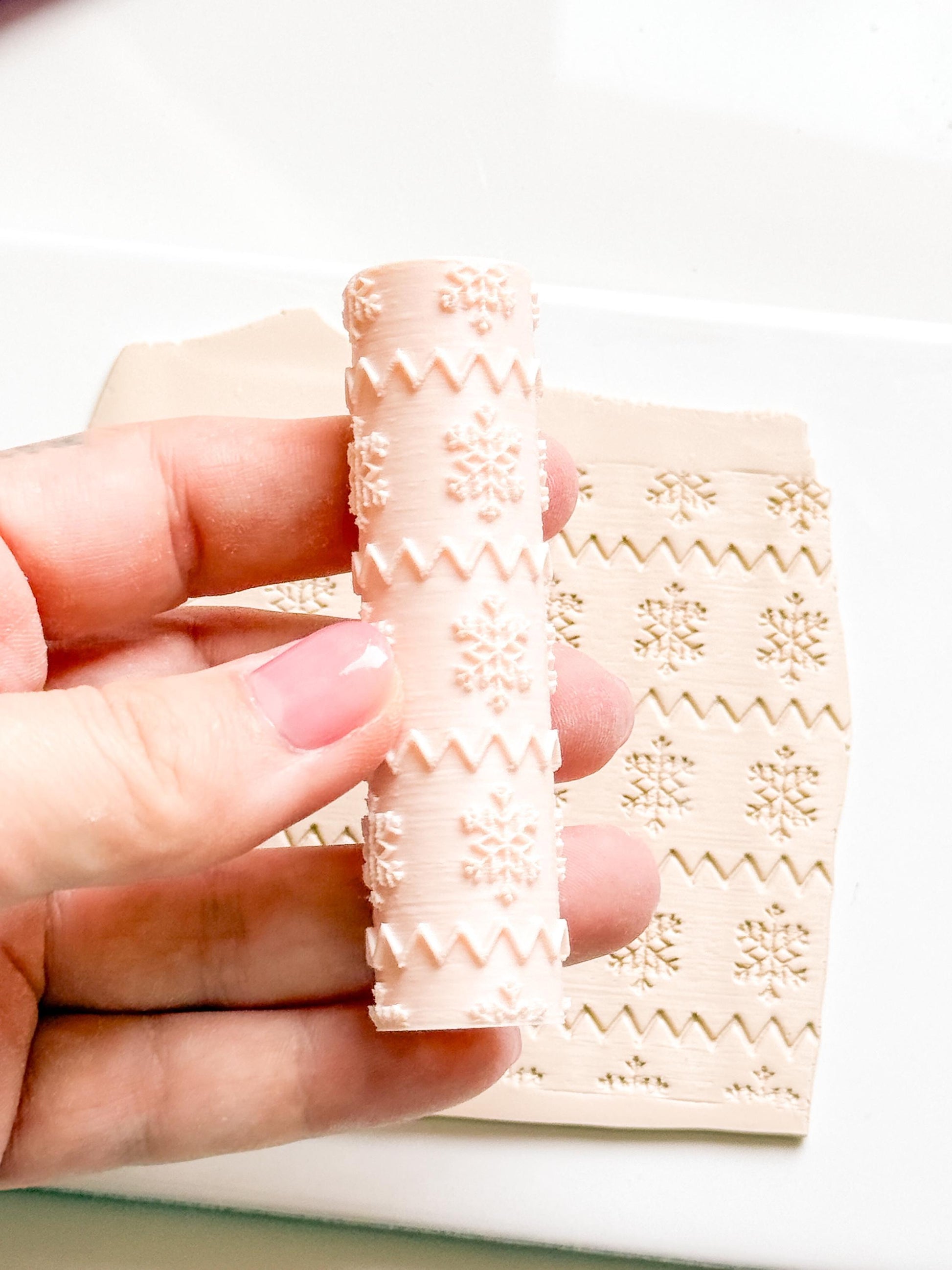 Polymer Clay Emboss Roller Snowflake Zigzag Texture