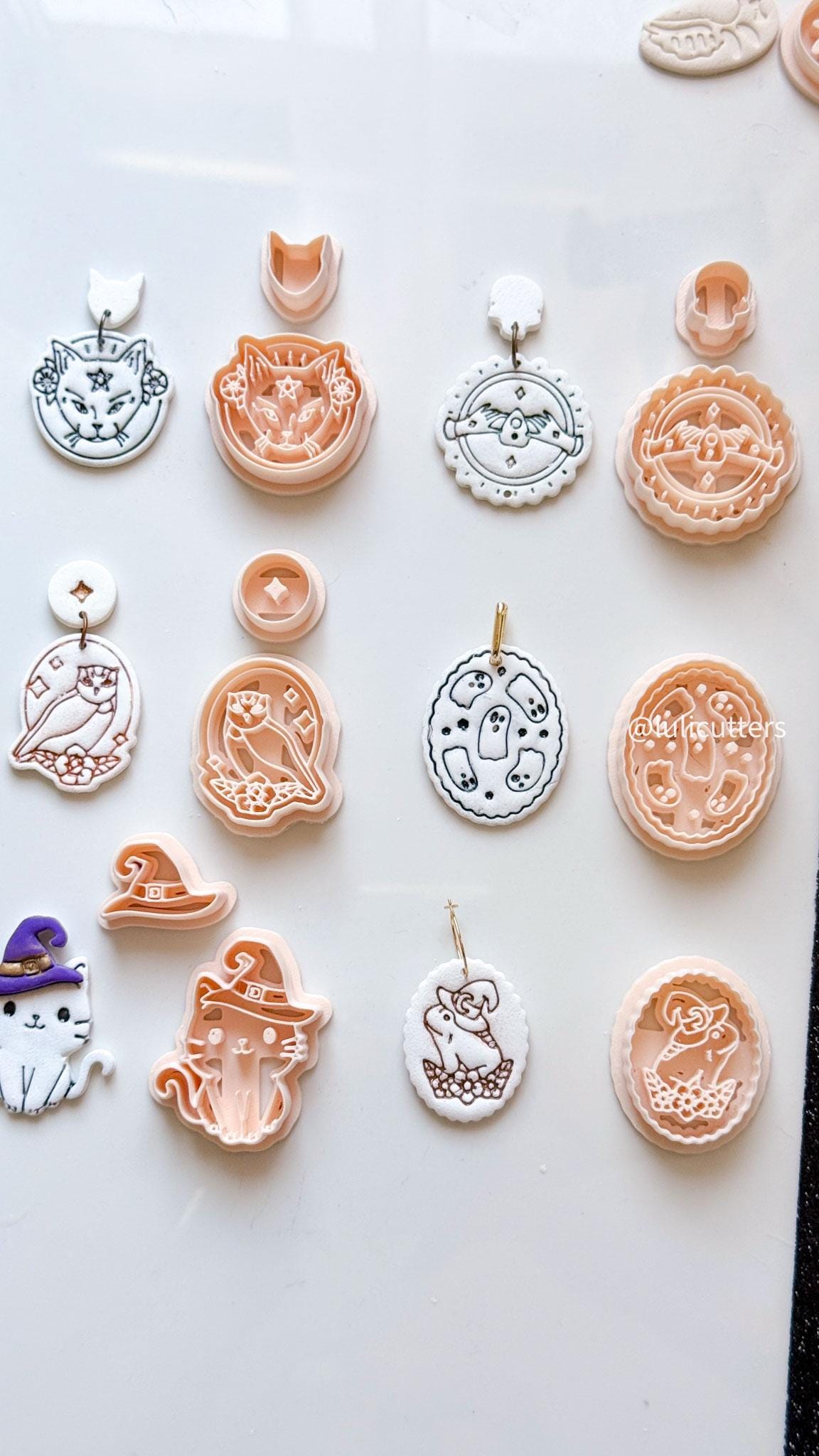 Ghost Cameo Polymer Clay Cutter Set: Halloween Skull Jewelry Making