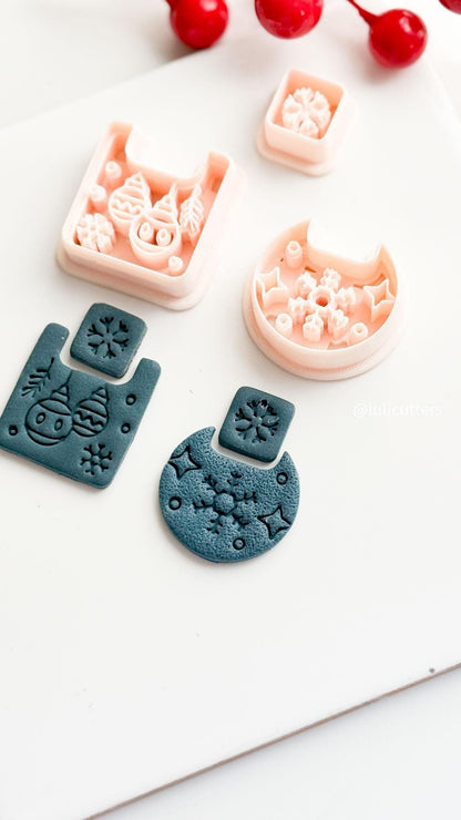 Christmas Ornament Ball Polymer Clay Cutter Snowflake Dangle Earring Tool