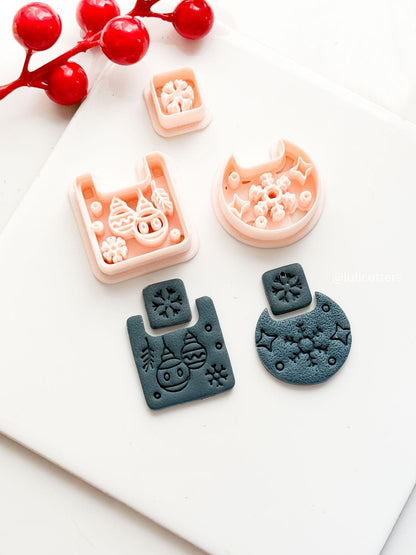 Christmas Ornament Ball Polymer Clay Cutter Snowflake Dangle Earring Tool