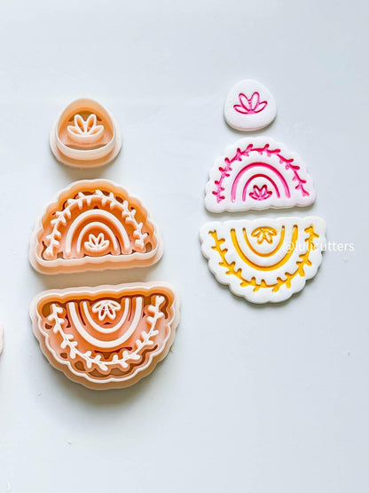 Boho Floral Arch Earring Cutter Set: Scalloped Clay Jewelry Making