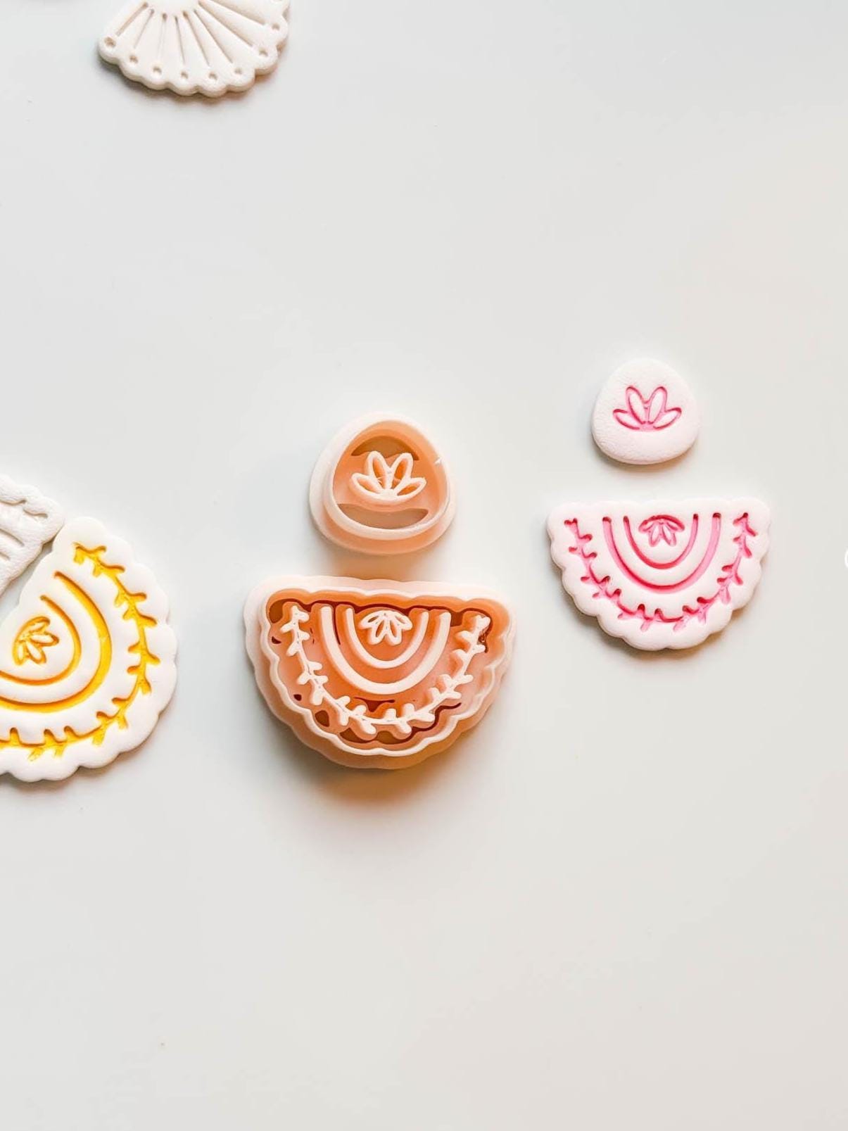 Boho Floral Arch Earring Cutter Set: Scalloped Clay Jewelry Making