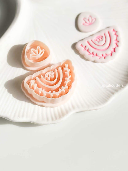 Boho Floral Arch Earring Cutter Set: Scalloped Clay Jewelry Making