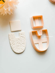 Geometric U-Shape Earring Cutter Set Includes 23 mm Square Top + 45 mm U Base