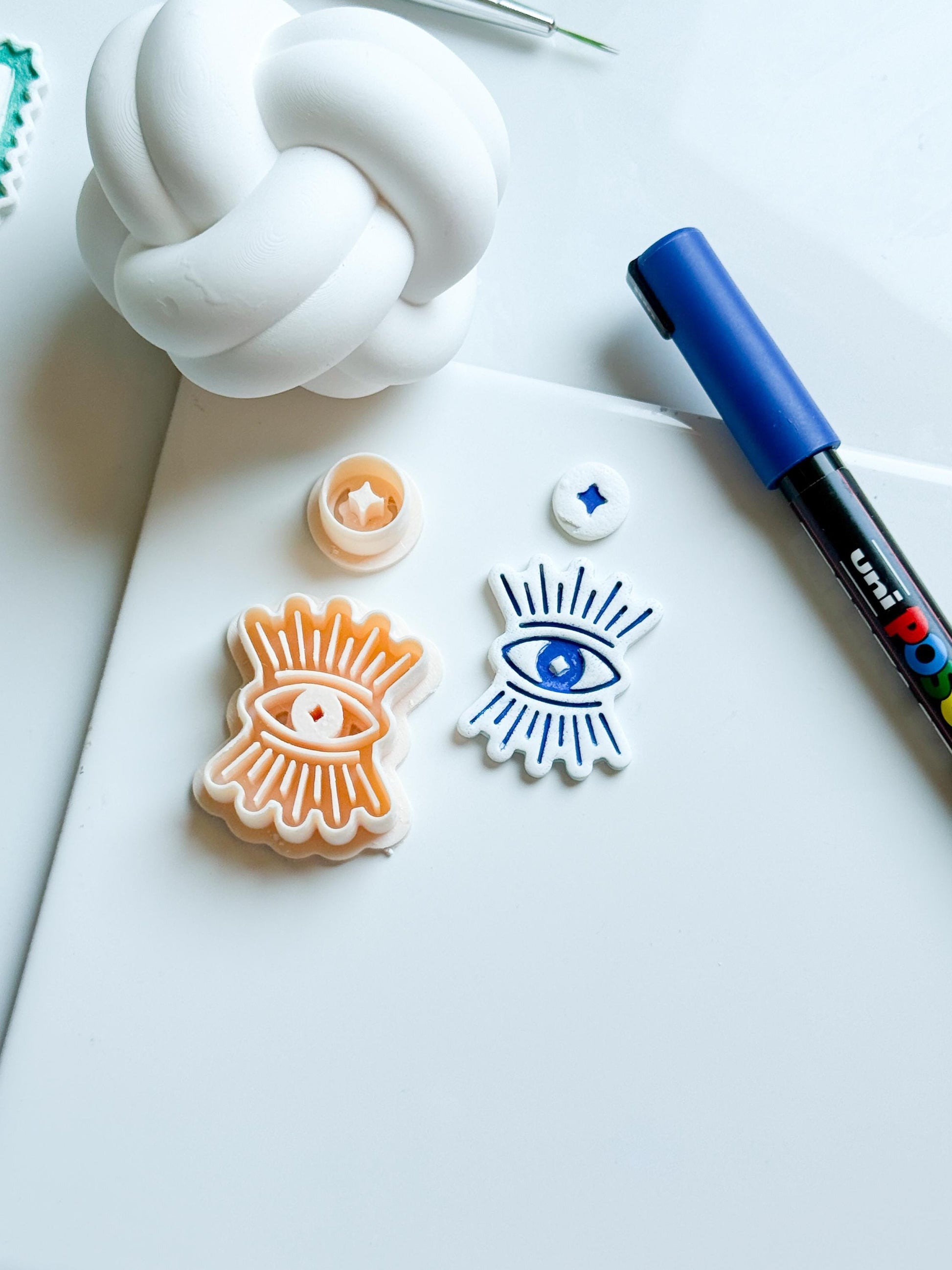 Mystic Eye Clay Cutter Set: Starburst Polymer Clay Earring Mold