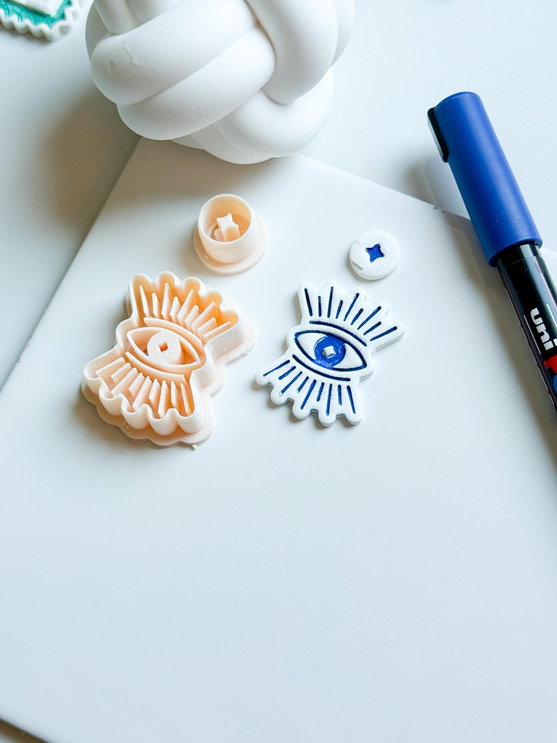 Mystic Eye Clay Cutter Set: Starburst Polymer Clay Earring Mold