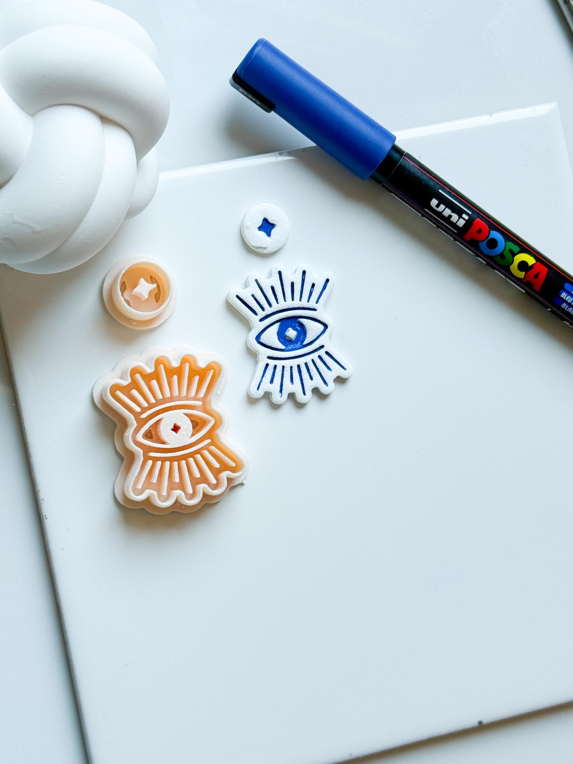 Mystic Eye Clay Cutter Set: Starburst Polymer Clay Earring Mold