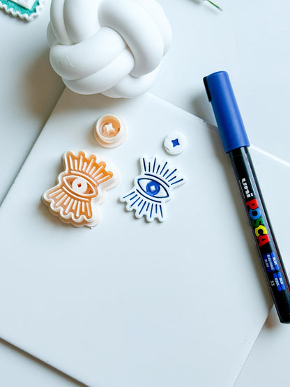 Mystic Eye Clay Cutter Set: Starburst Polymer Clay Earring Mold