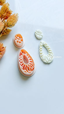 Floral Teardrop Polymer Clay Cutter Set: Botanical Jewelry Mold