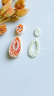 Floral Teardrop Polymer Clay Cutter Set: Botanical Jewelry Mold