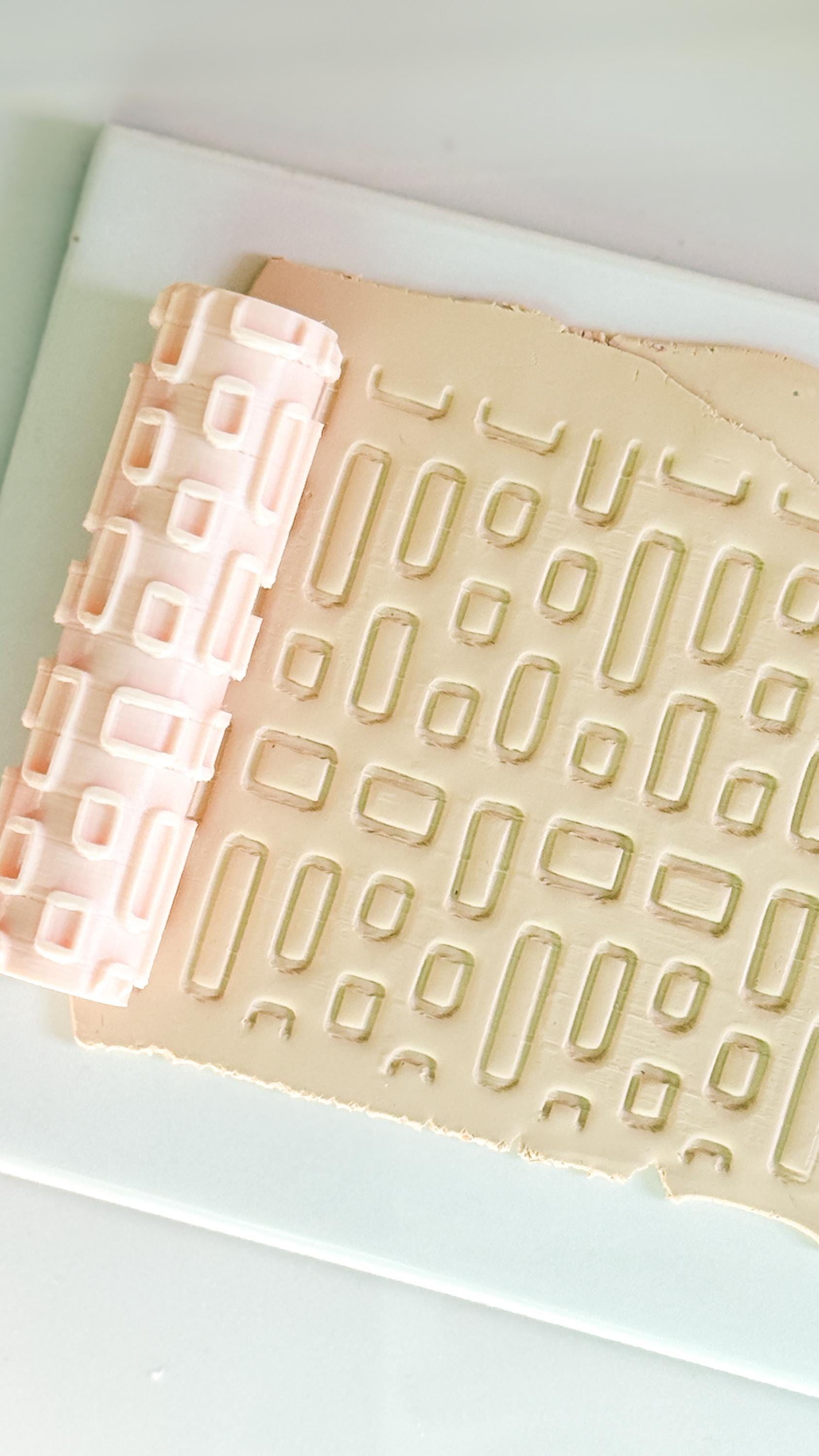 Geometric Rectangle Texture Roller Embossing Tool for Polymer Clay Crafts