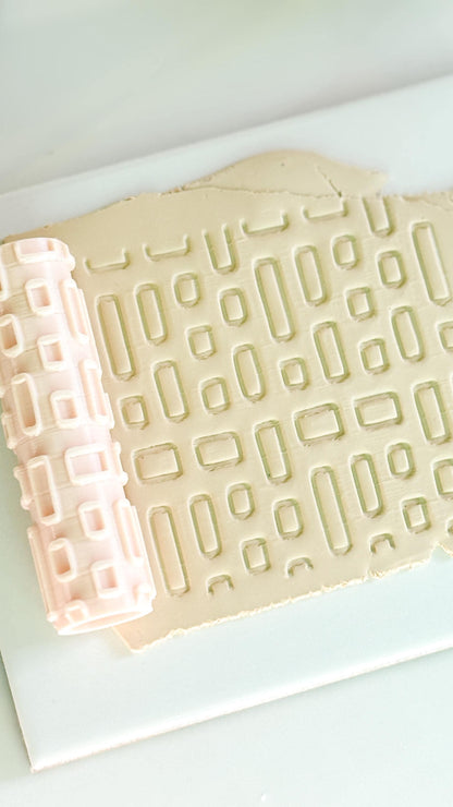 Geometric Rectangle Texture Roller Embossing Tool for Polymer Clay Crafts