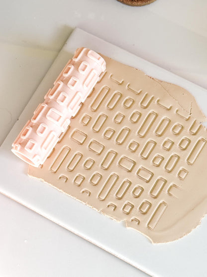 Geometric Rectangle Texture Roller Embossing Tool for Polymer Clay Crafts