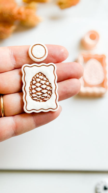 Pine Cone Clay Cutter Set: Woodland Earrings, Rustic Fall Jewelry