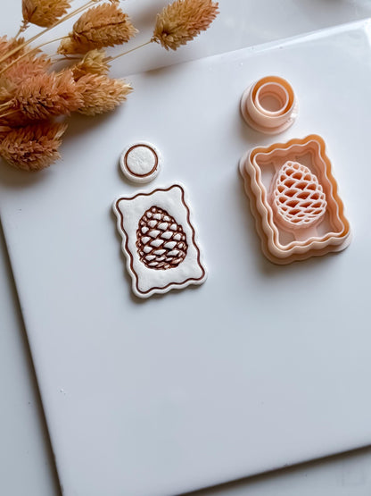 Pine Cone Clay Cutter Set: Woodland Earrings, Rustic Fall Jewelry