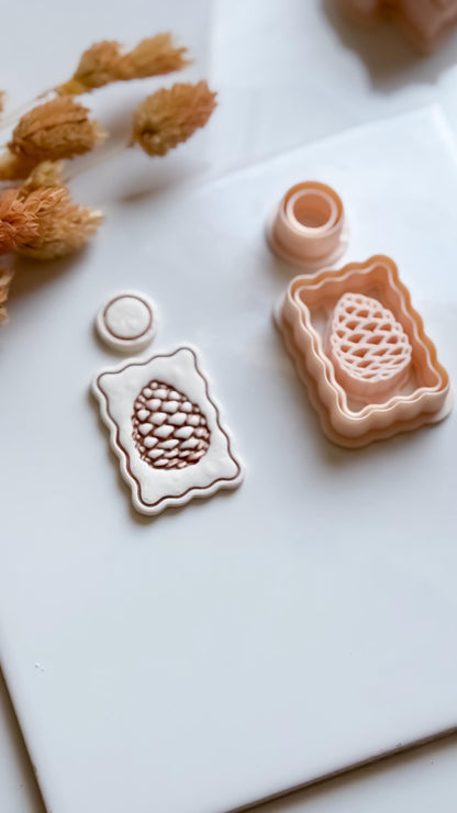 Pine Cone Clay Cutter Set: Woodland Earrings, Rustic Fall Jewelry