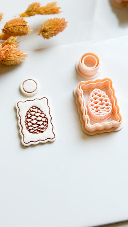 Pine Cone Clay Cutter Set: Woodland Earrings, Rustic Fall Jewelry