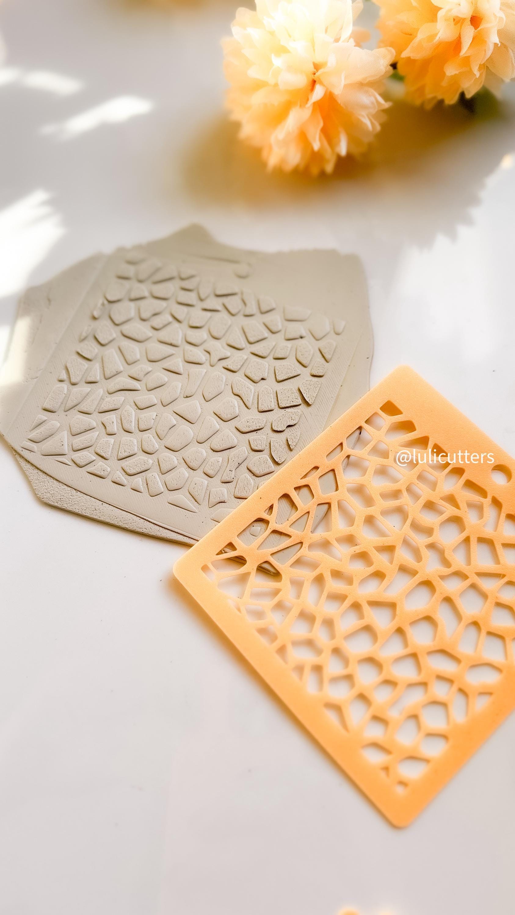 Stone Texture Stencil | Cobblestone Pattern for Clay & Crafts