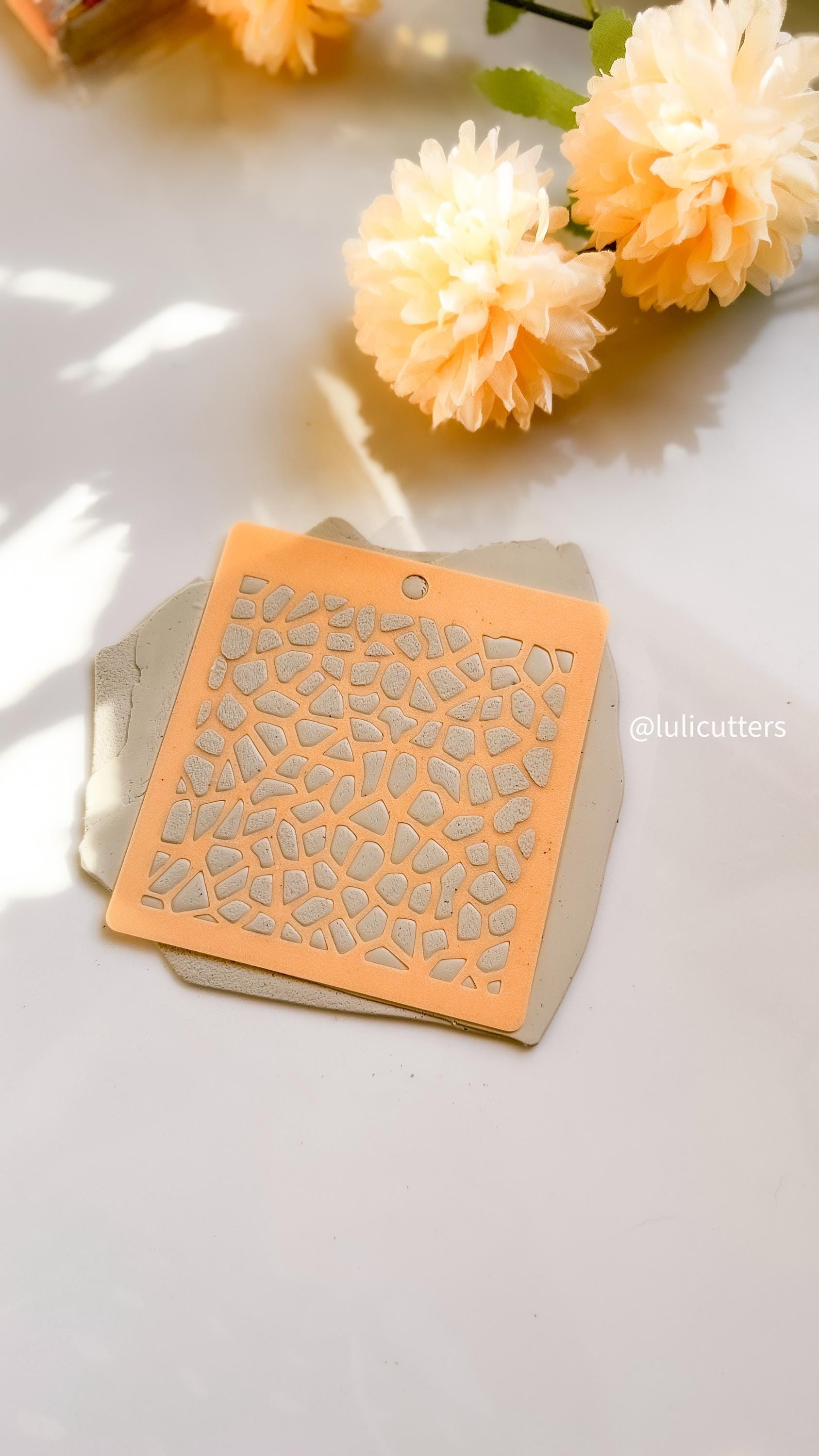 Stone Texture Stencil | Cobblestone Pattern for Clay & Crafts
