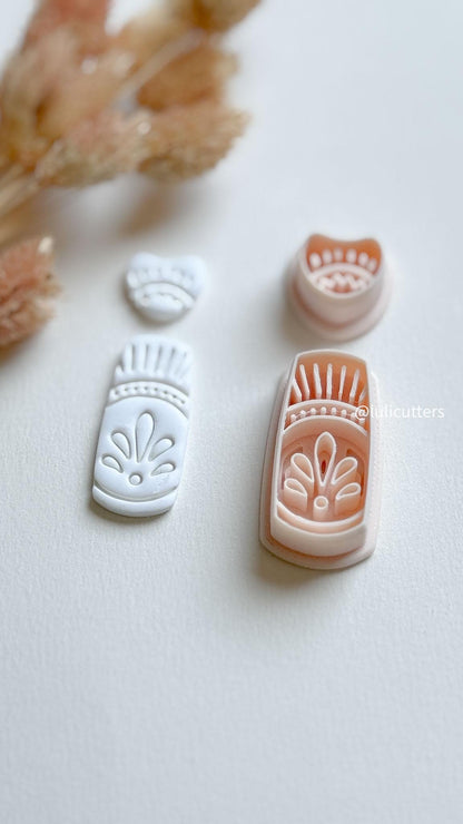 Boho Sunburst Clay Earring Cutter Set Includes Base + Mini Topper