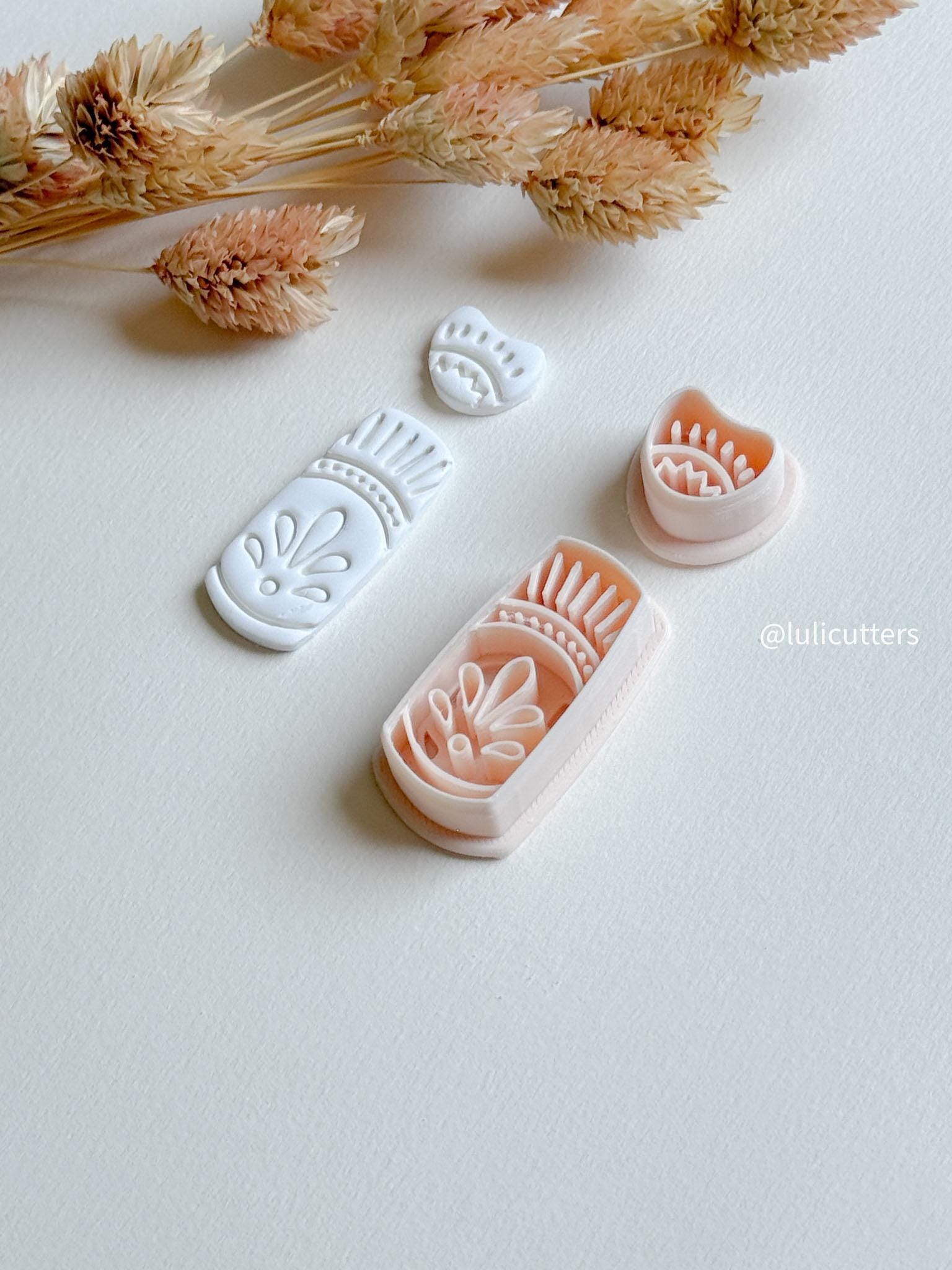 Boho Sunburst Clay Earring Cutter Set Includes Base + Mini Topper