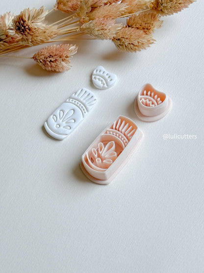 Boho Sunburst Clay Earring Cutter Set Includes Base + Mini Topper