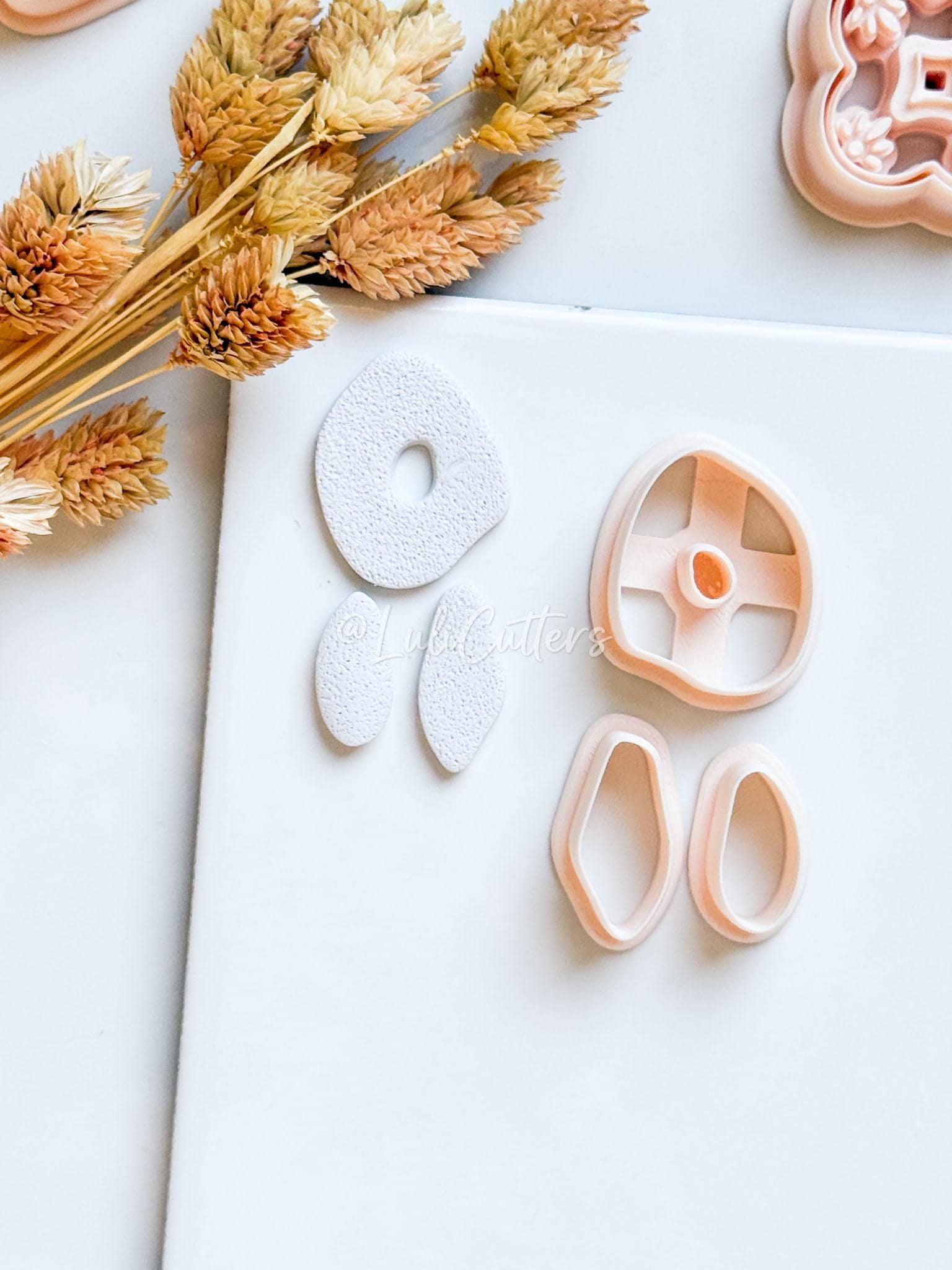 Organic Shape Polymer Clay Cutters 3 Organic Shapes for Earrings