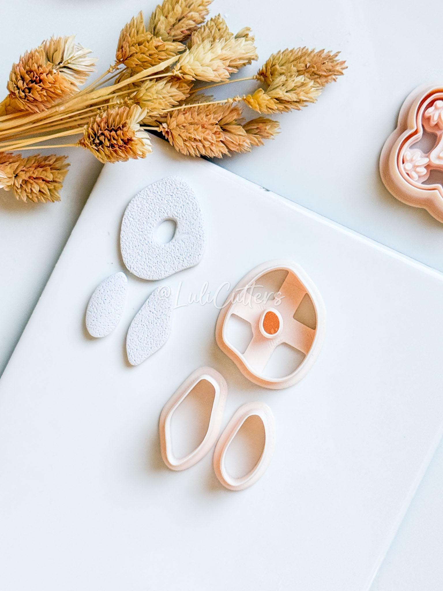 Organic Shape Polymer Clay Cutters 3 Organic Shapes for Earrings