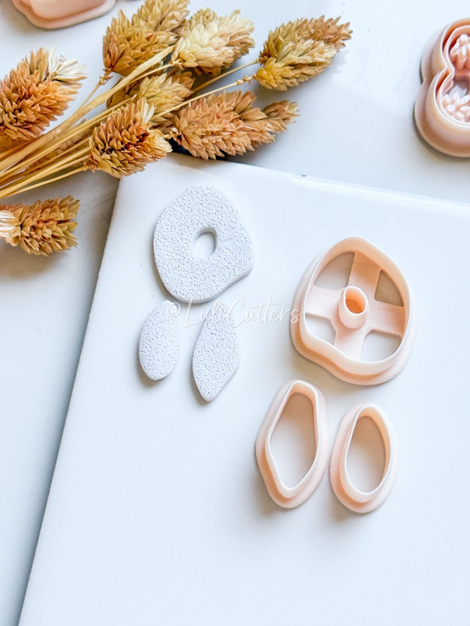 Organic Shape Polymer Clay Cutters 3 Organic Shapes for Earrings