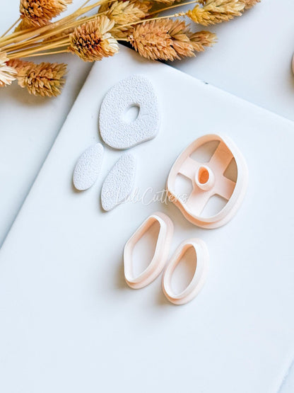 Organic Shape Polymer Clay Cutters 3 Organic Shapes for Earrings