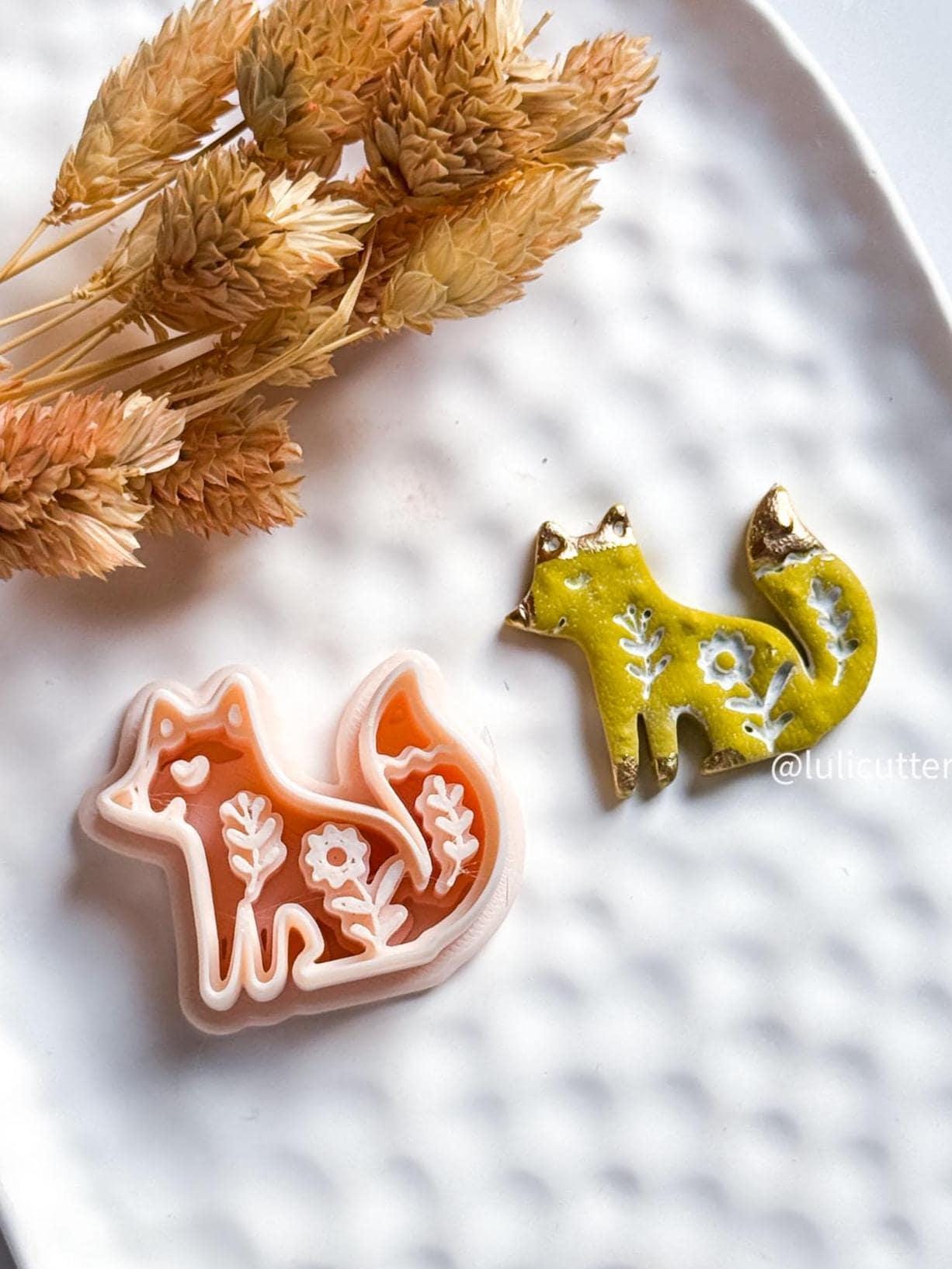 Nordic Christmas Fox Polymer Clay Cutter for Earrings and Ornaments