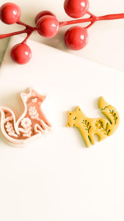 Nordic Christmas Fox Polymer Clay Cutter for Earrings and Ornaments