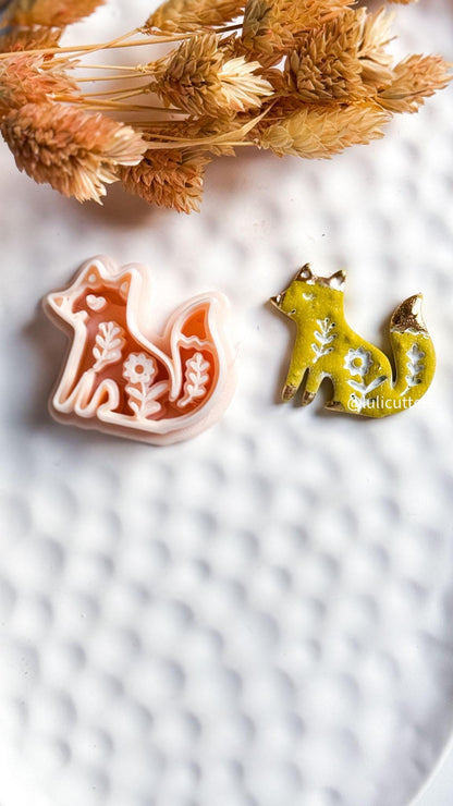 Nordic Christmas Fox Polymer Clay Cutter for Earrings and Ornaments