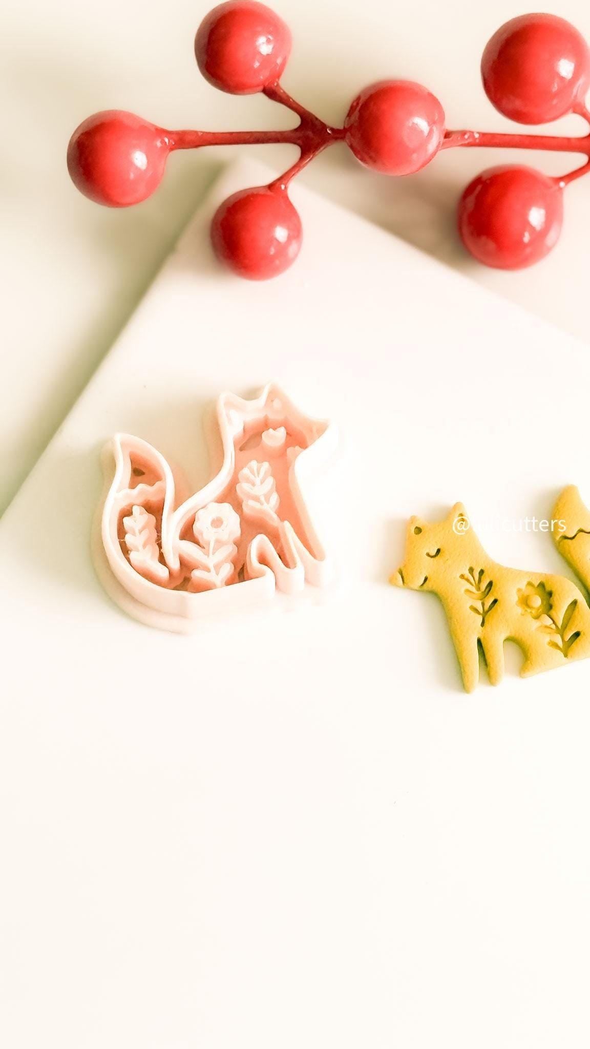 Nordic Christmas Fox Polymer Clay Cutter for Earrings and Ornaments
