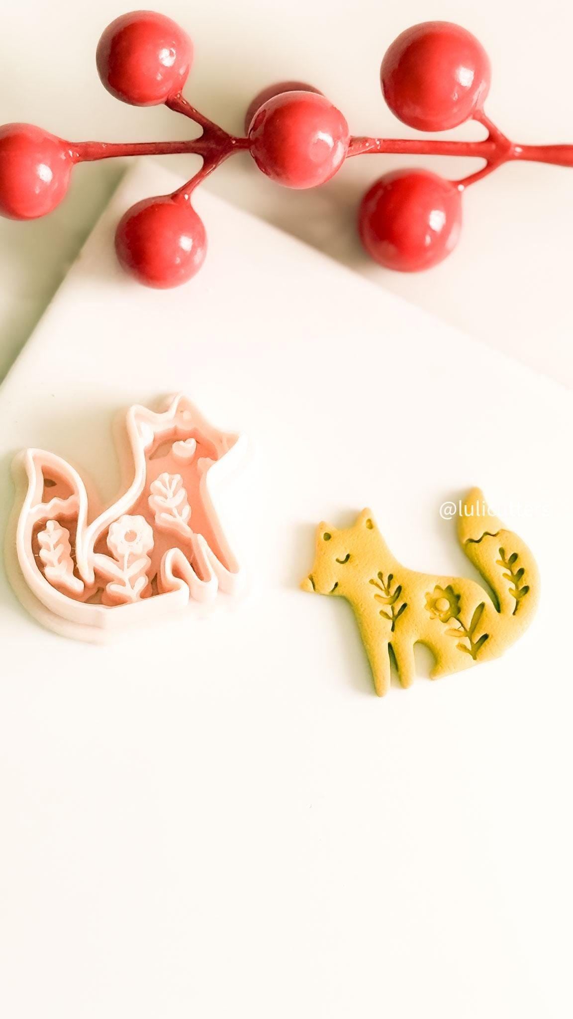 Nordic Christmas Fox Polymer Clay Cutter for Earrings and Ornaments